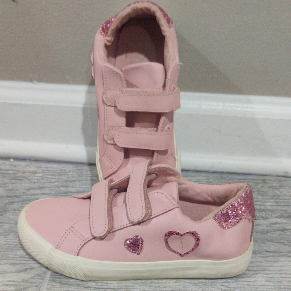 Sparkly Pink Heart Kids Sneakers